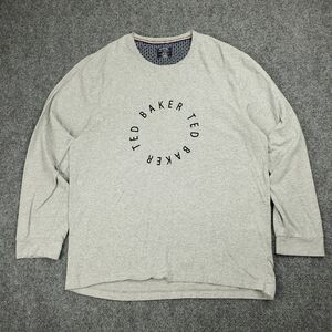 Ted Baker Spellout T Shirt Mens Large Long Sleeve Tee Cotton Stretch Loungewear